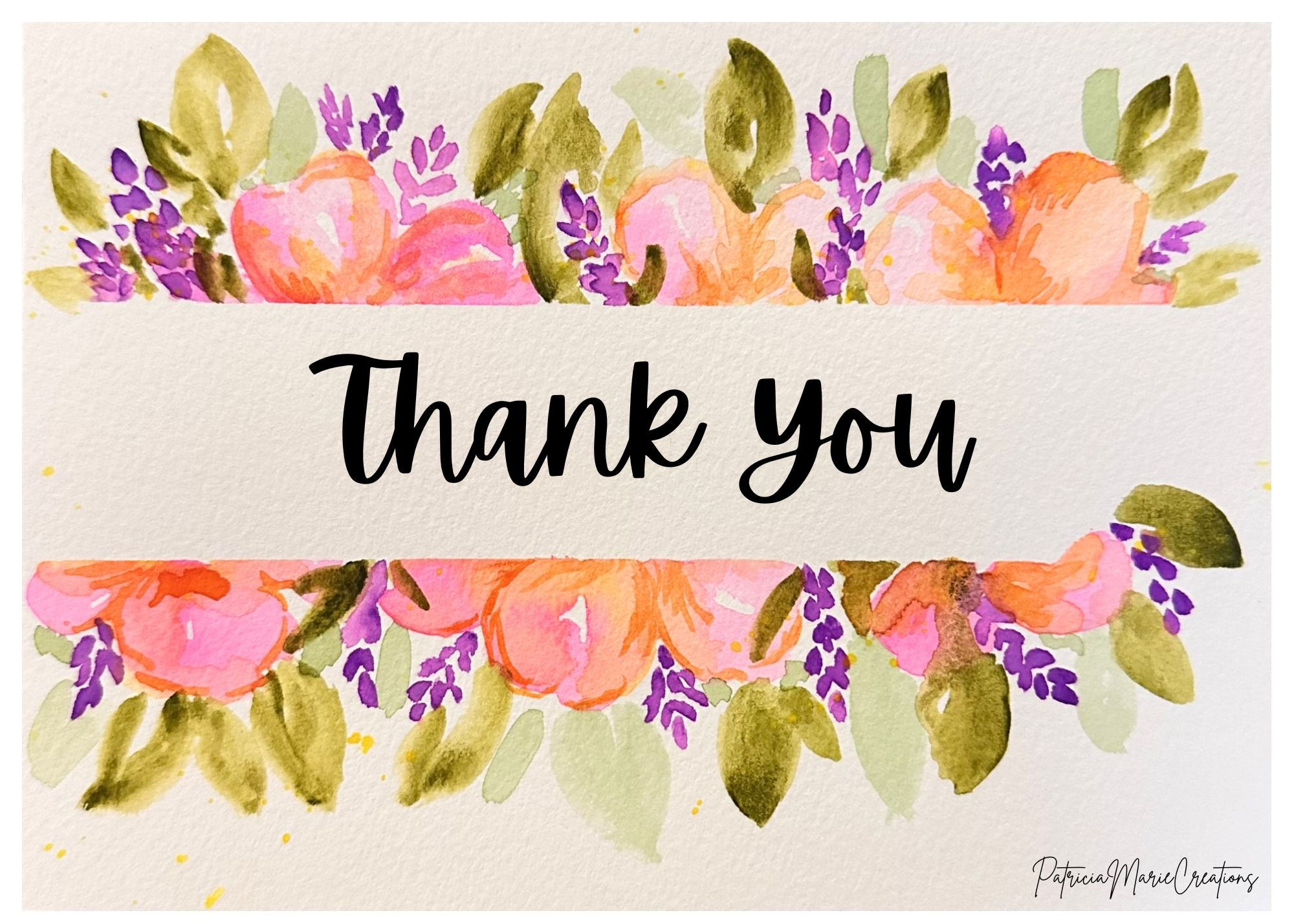 Thank You Card Watercolor Print