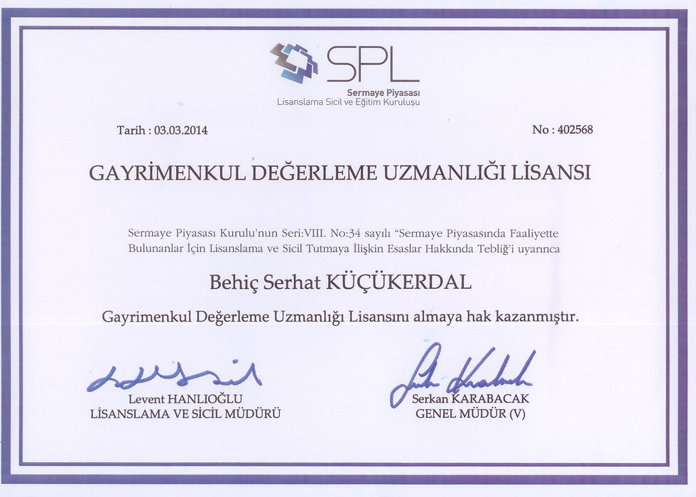 Gayrimenkul Değerleme Lisansı