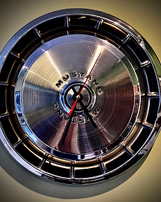 Mustang Chrome 1970's Hubcap Clock