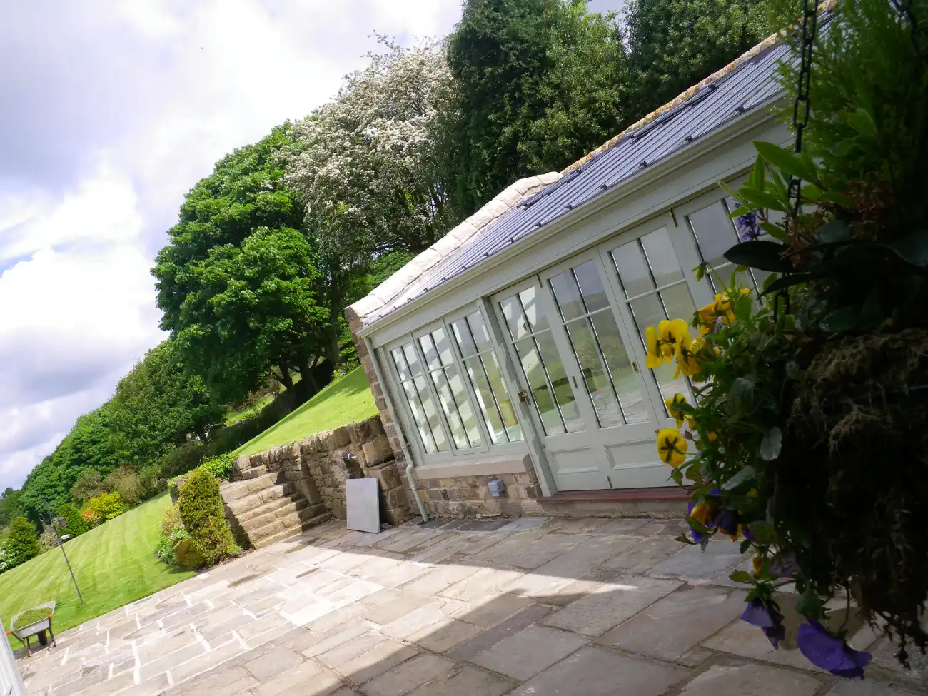 National Park House Extension.
Partially underground Garden Room, Utility Room & W.C. in a National Park