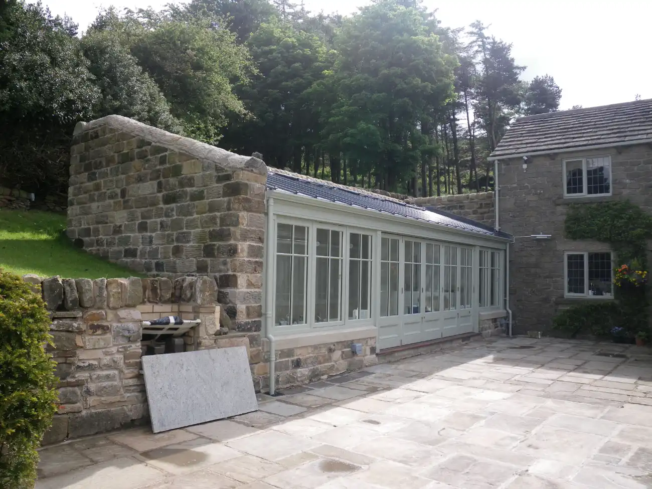 National Park House Extension.
Partially underground Garden Room, Utility Room & W.C. in a National Park