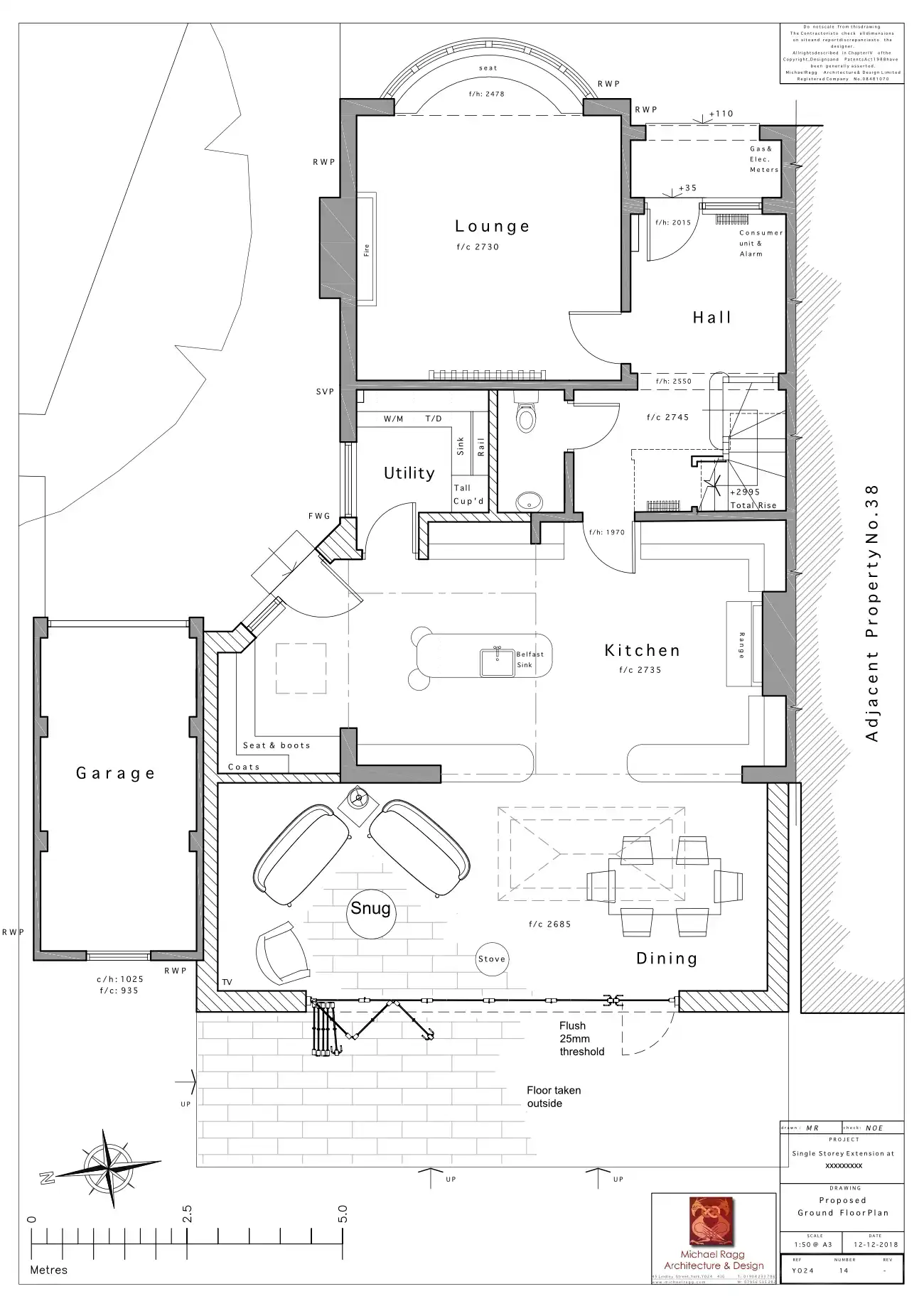 House extended out and upwards in York.
1930s house in York with rear and side extensions with a loft conversion.