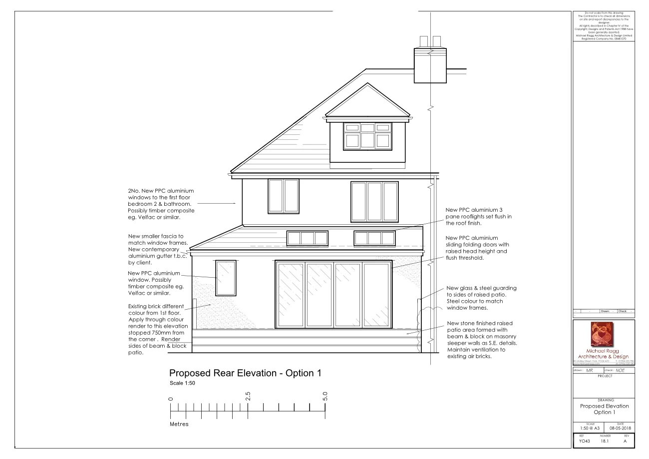 York Riverside house Extension.
York riverside rear extension for a larger open plan kitchen & dining space.