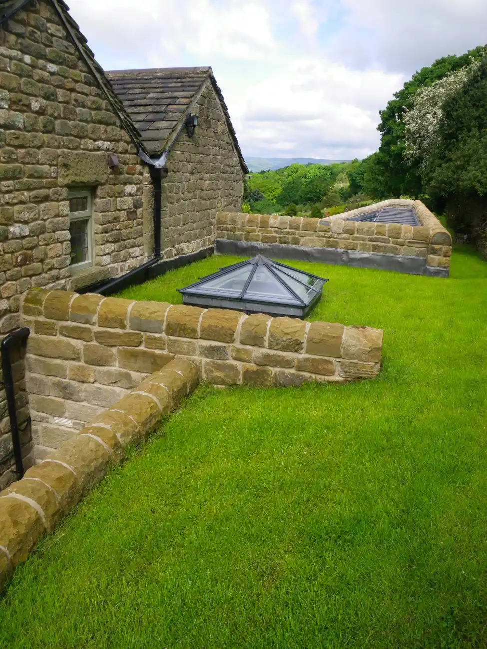 National Park House Extension.
Partially underground Garden Room, Utility Room & W.C. in a National Park