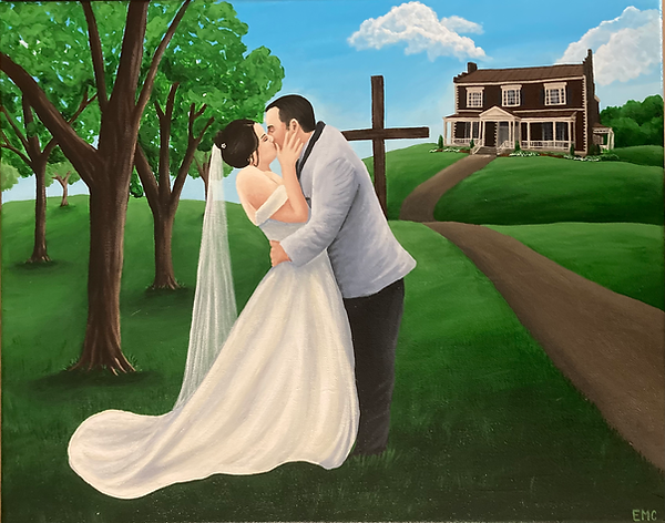 Live wedding painting at Ravenswood Mansion