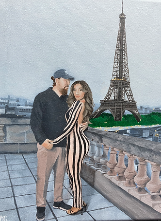 Engagement portrait painting commission