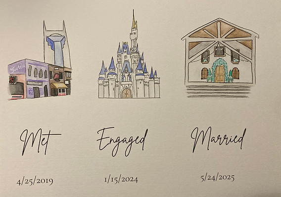 Met, Engaged, Married custom guestbook