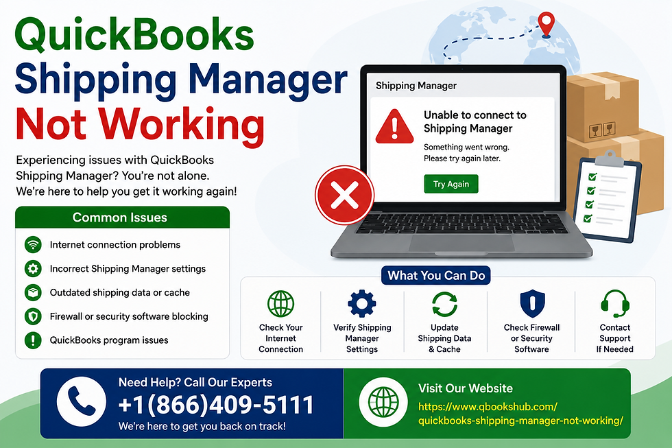 QuickBooks Shipping Manager Problems – Causes & Solutions