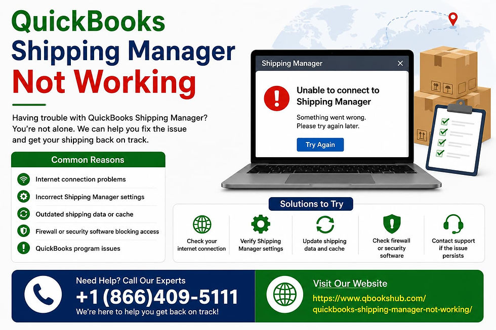 QuickBooks Shipping Manager Not Working? Complete Guide to Causes, Errors, and Solutions