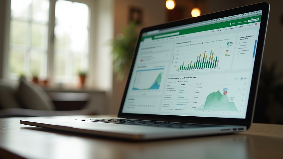 Eye-level view of a laptop displaying QuickBooks dashboard