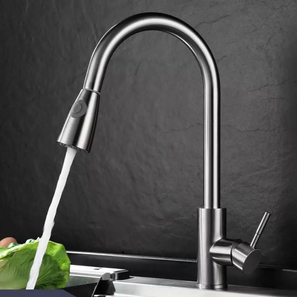 (SUS304) ברז מטבח קלאסי ניקל מוברש