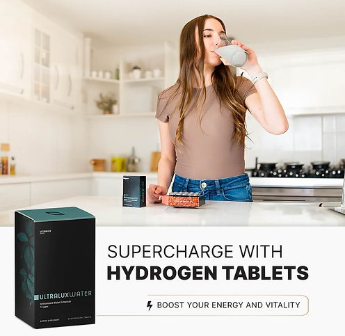 UltraLux Wasserstofftabletten reichern Ihr Wasser mit bis zu 12 ppm antioxidativem molekularem Wasserstoff an, zertifiziert nach IHSA. Nahrungsergänzungstabletten