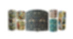 selection of hand made lamp shades featuring native nz birds, flora and fauna