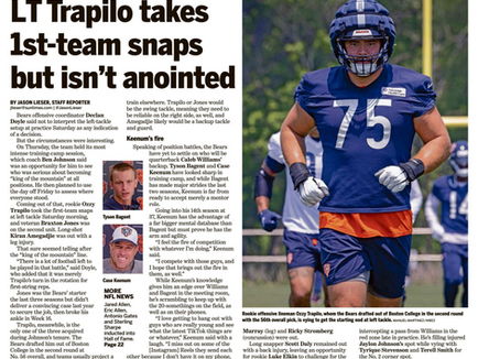 Experience vs. ceiling — Should Ozzy Trapilo start for the Bears at LT?