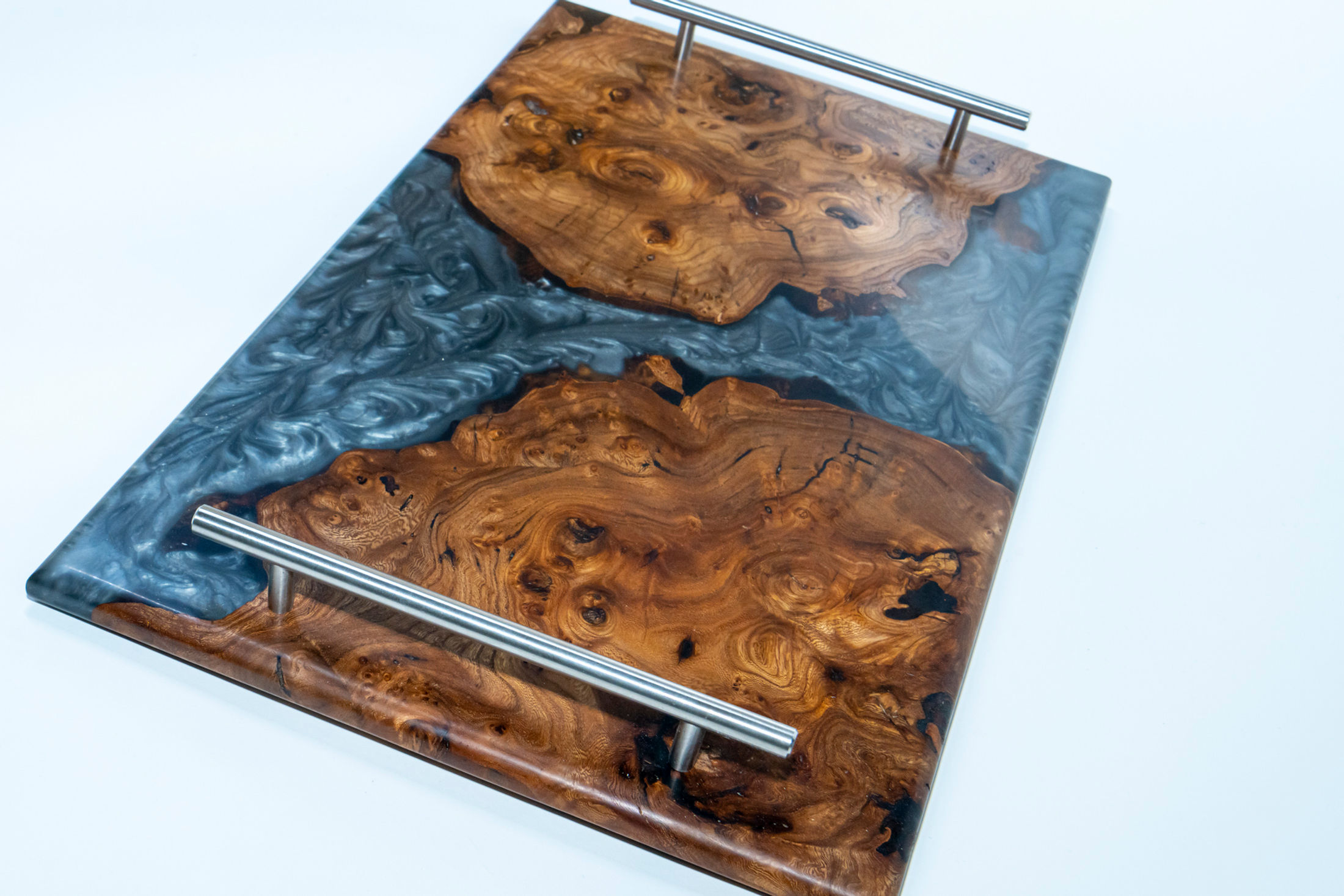 Plateau de service loupe d'orme