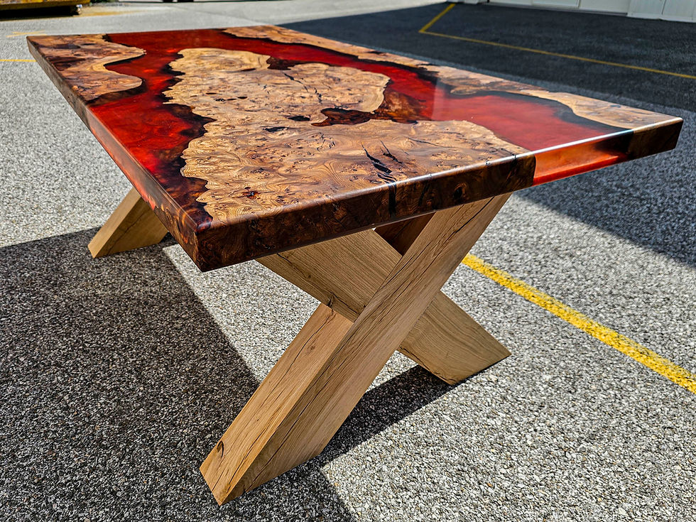 Miniature : Table de salon en loupe d'orme