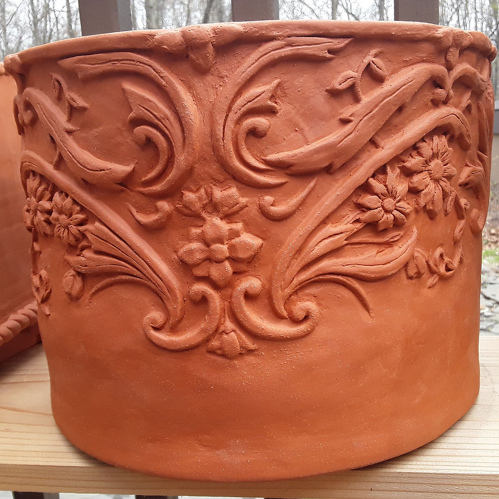 ornate round pot
