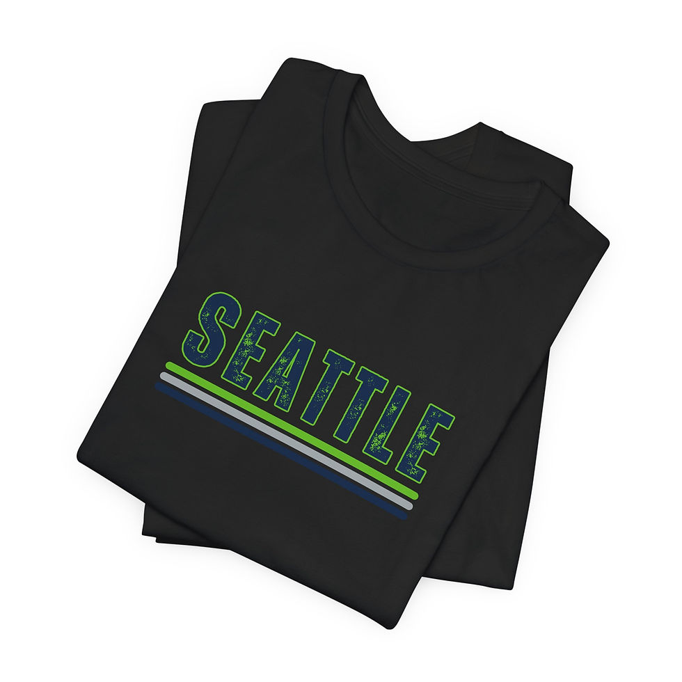 Thumbnail: Seattle Football Unisex Black Short Sleeve T-Shirt