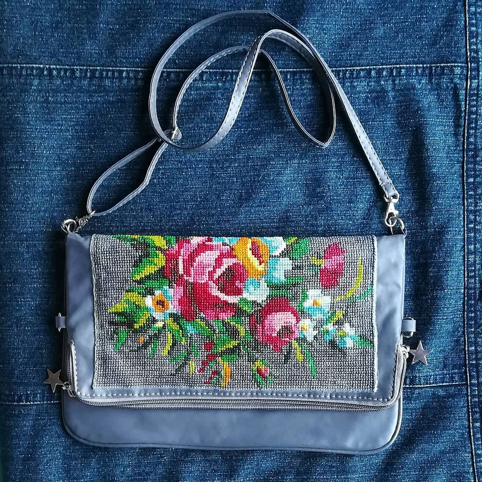 Sac gris simili cuir