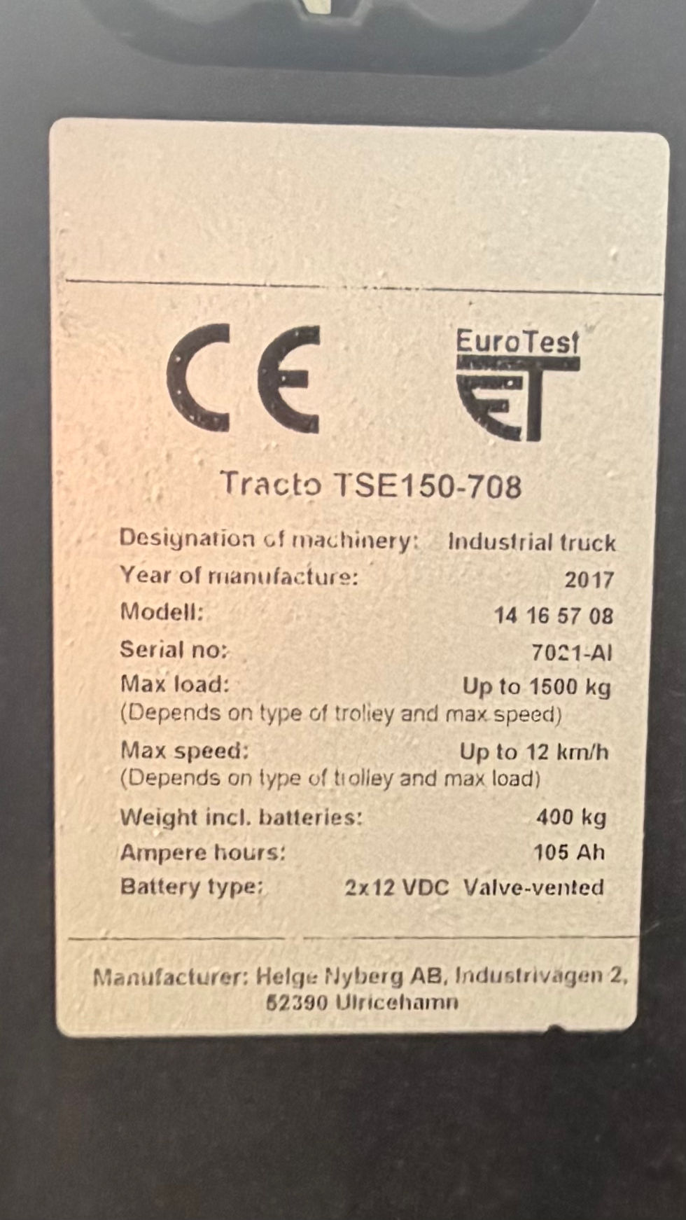 Thumbnail: Toyota Tracto TSE150-708	(veiling)trekker 1500kg