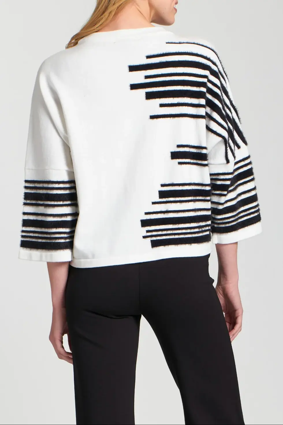 Thumbnail: APNY Strip Fuzzy Pullover Sweater