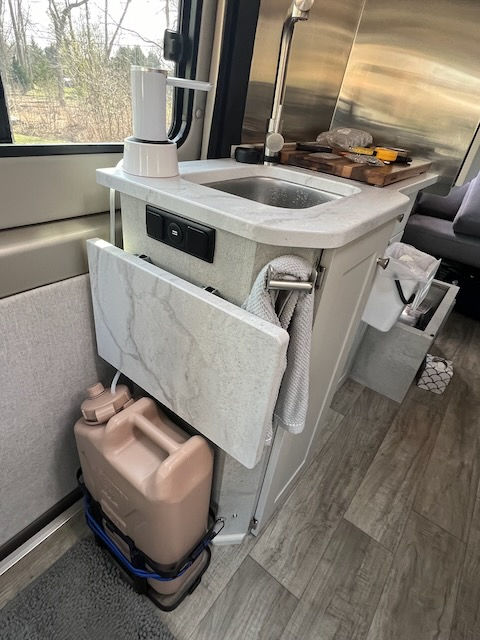 Winter camping water setup