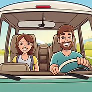 Couple driving a Sprinter