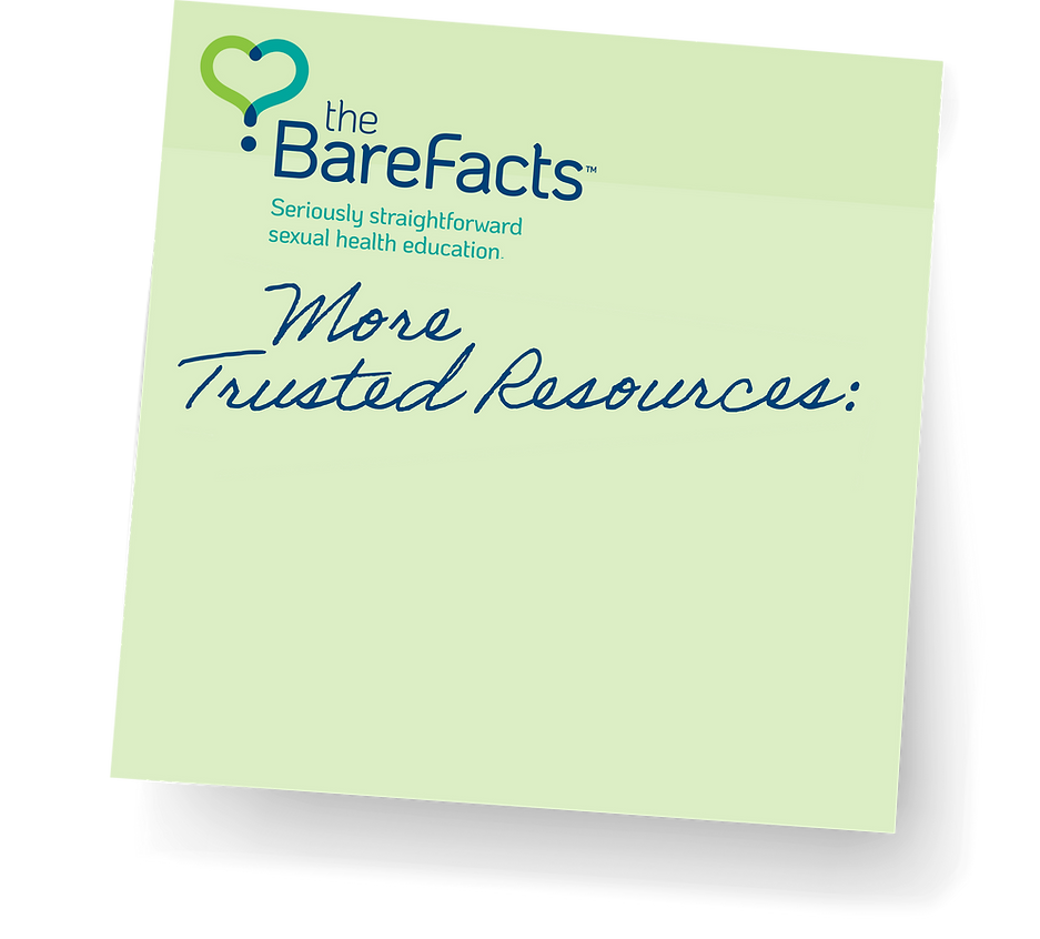 Image of a sticky note containing three links to resources on STIs