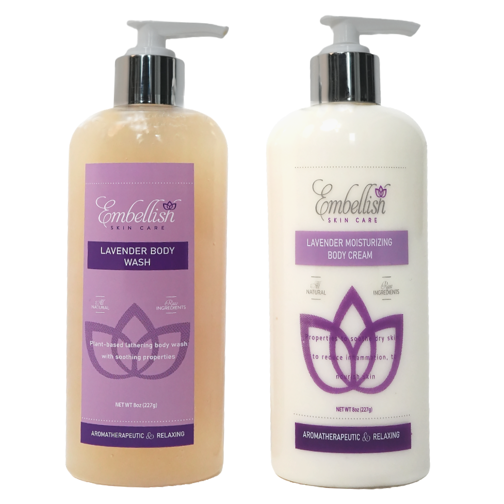 Lavender Body Wash and Lavender Body Cream Bundle