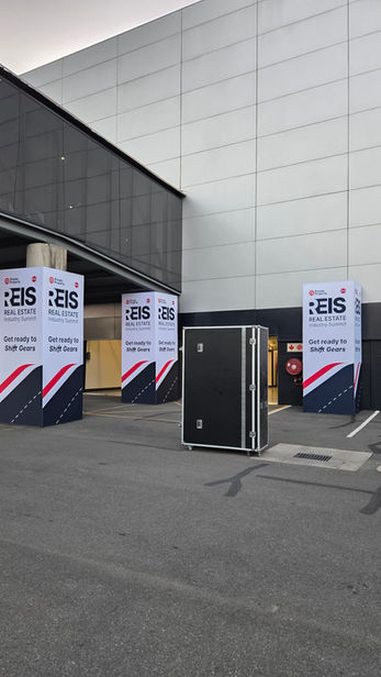 Hologram unit inside transport case before event setup.