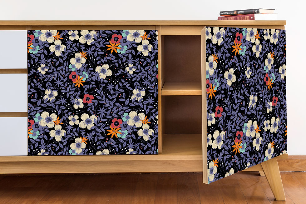 Miniatura: Cómoda Flores Violetas por María Elina Méndez