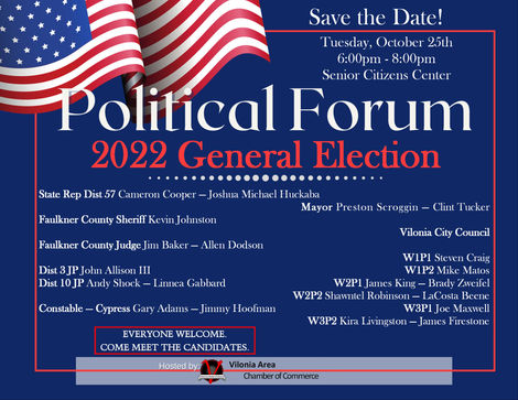 VACC HOSTS POLITICAL FORUM for 2022 GENERAL ELECTION