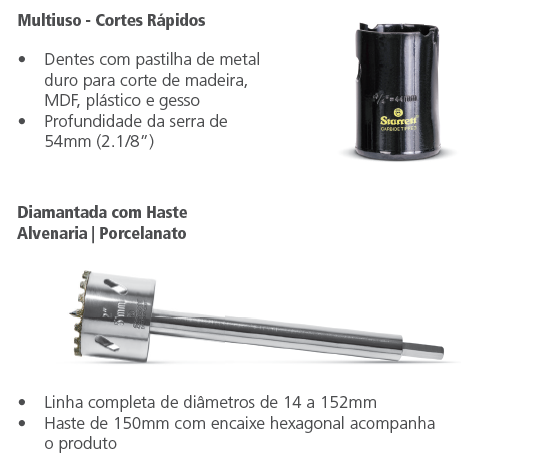 Miniatura: Serras Copo Variadas