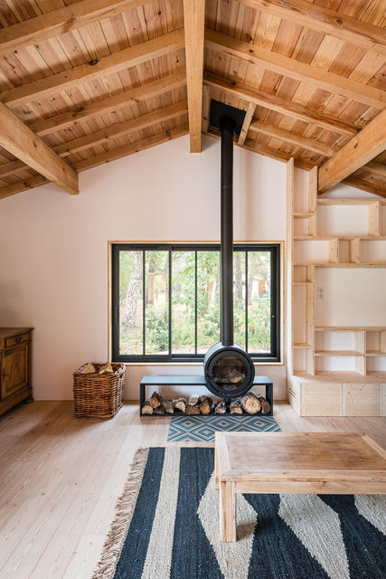 Bibliothèque meuble TV en bois design Bruno du Moulin