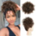 Thumbnail: Synthetic Messy Bun Hair Piece 60g Elastic Drawstring Loose Wave Curly Hair Buns