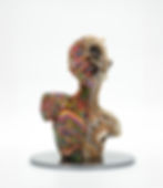 Homo Derelictus Retextus: PA-11335, 2025_Reconstructed stuffed animal parts salvaged from a waste disposal site through anatomical inference, 7.7 × 7.7 × 9.7 in (19.6 × 19.6 × 24.6 cm).