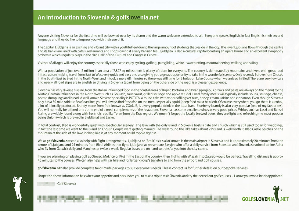 GOLF SLOVENIA BROCHURE