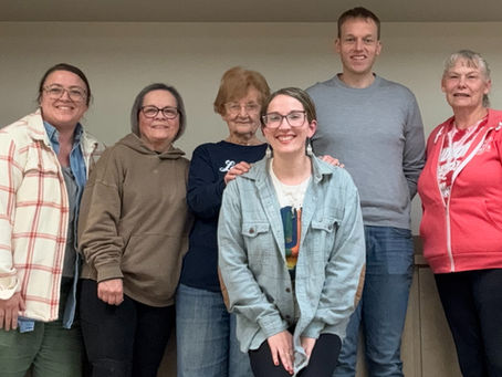 Picture of the 2025-2026 LHS Board Members during a recent meeting.