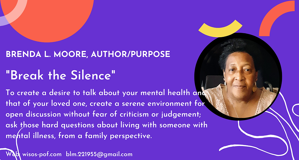 Through my shared experience, I hope to open discussions for people to talk about mental illnesses.