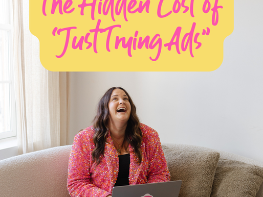 Digital advertising agency founder Britt Holmes with laptop, featured image for blog titled “The Hidden Cost of ‘Just Trying Ads’” by Merit Media.