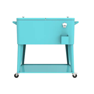 Teal outside beverage cooler 