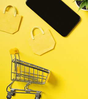 Shopping Cart, Saving Money Yellow Background, Online