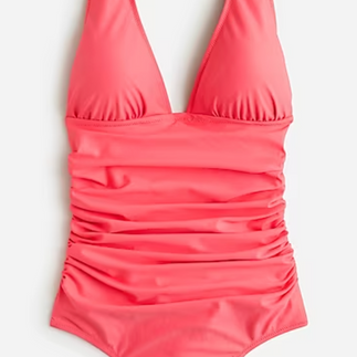 Ruched V-neck one-piece 
