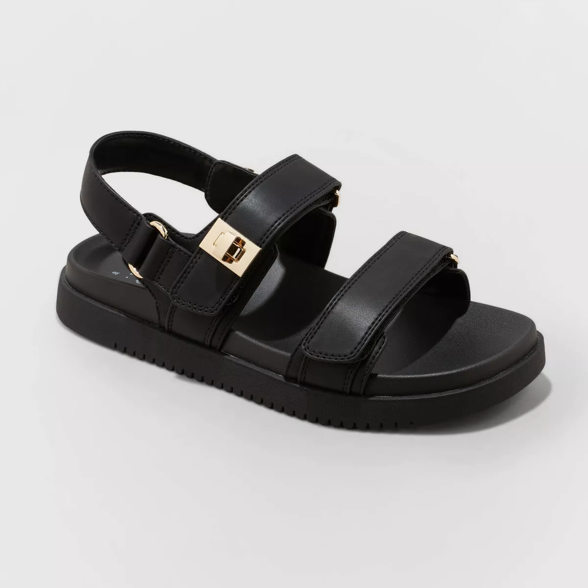 A New Day Women’s Jonie Ankle Strap Footbed Sandals Black