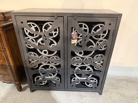 Metal Gears Console Storage Cabinet