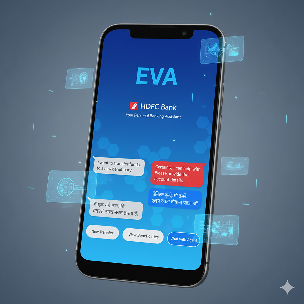 EVA: HDFC Bank's multilingual AI assistant handling millions of customer queries across 15+ Indian languages