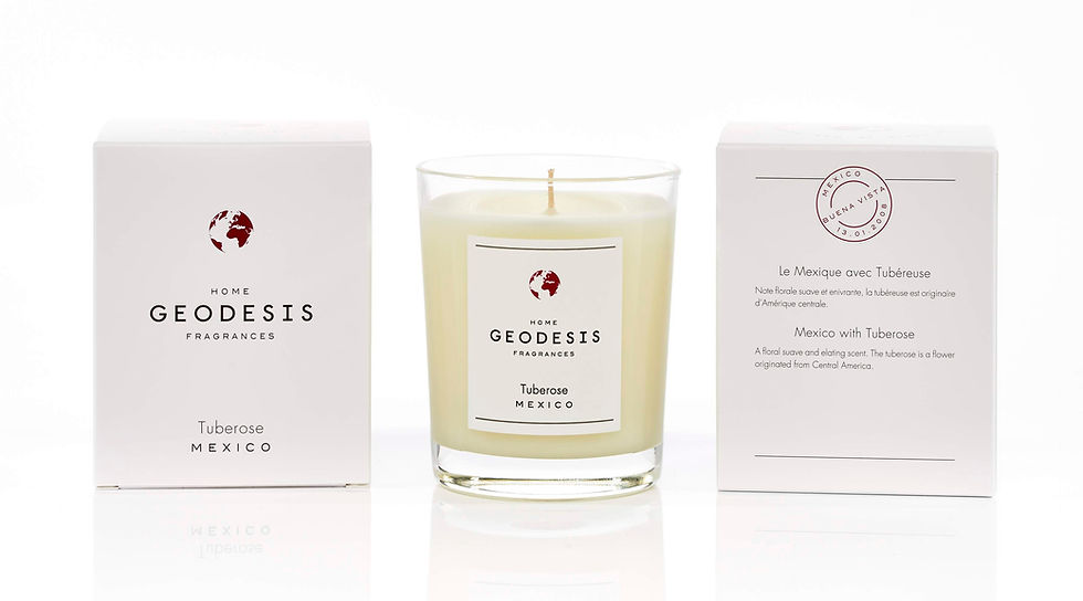 BOUGIE PARFUMEE CLASSIQUE, Tubéreuse, par Géodésis