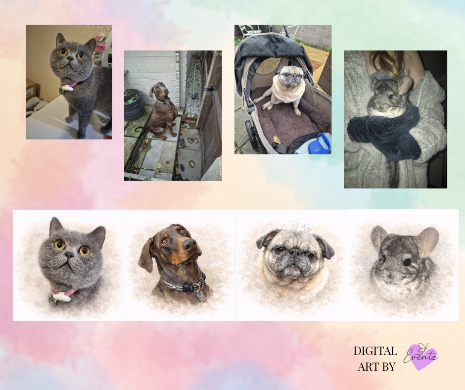 Thumbnail: A4 Watercolour Style Pet Portrait (DIGITAL IMAGE ONLY)