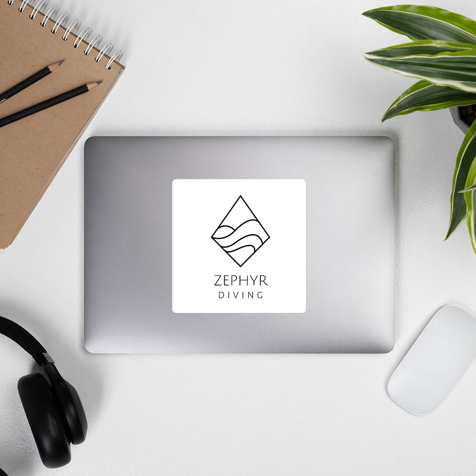 Thumbnail: Zephyr Diving Sticker White