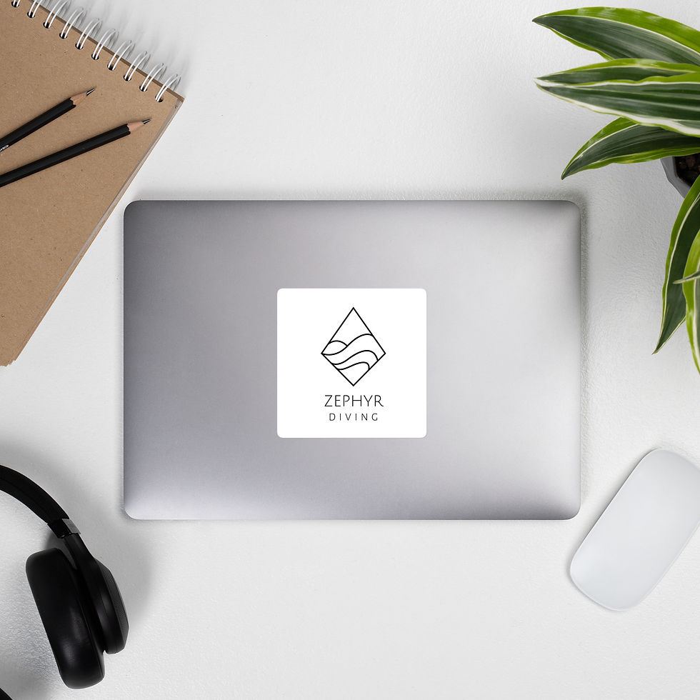 Thumbnail: Zephyr Diving Sticker White